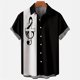 thumbnail image 3 of Camisa de verano para hombre 2024, camisetas hawaianas de manga corta con estampado de notas musicales para niños y niñas, camisetas de viaje para la playa, ropa informal con solapa, 3 of 5