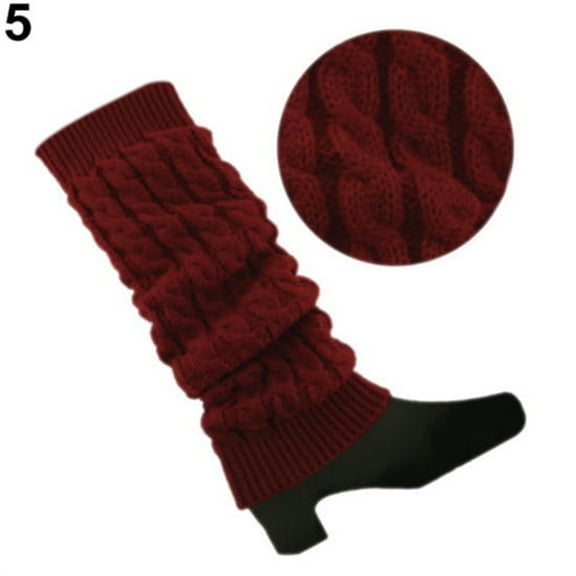 Cyglowse Women Winter Warm Leg Warmers Thick Fleece Lined Leg Warmers Cable Knit Boot Socks for Skating Daily Wear 1 Pair