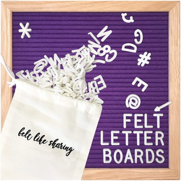 Tablero De Letras De Fieltro De 10.0 X 10.0 In, Tablero De Letras Intercambiable Con Letras Blancas, 300 Piezas, Tablero De Mensajes De Fieltro, Marco De Roble, Tablero De Madera Para Anuncios De Bebé