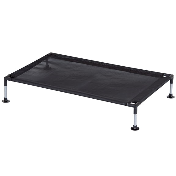 My Duque: COOLA Pet Bed - Large - Black, 35.5 x 23.5" Dog Lounger, Breathable Mesh Fabric, Elevated Structure For Joints, Steel Frame, Animal 55lb Cap