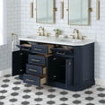 thumbnail image 3 of Water Creation Palace 60" Wood Double Bathroom Vanity in Blue/Gold, 3 of 10