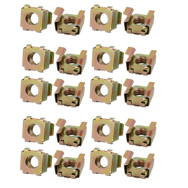 Unique Bargains 20pcs M8 65Mn Spring Steel Captive Cage Nut for Server Shelf Cabinet