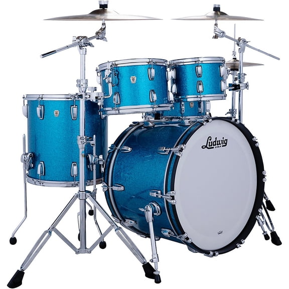 Ludwig Classic Maple Studio 4-Piece Drum Shell Pack - Vintage Aqua Sparkle
