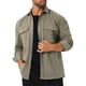 thumbnail image 5 of Chaqueta de trabajo INSPIRE CHIC para hombre, camisa de botón de manga larga, chaqueta de color sólido, XL, gris caqui, 5 of 6