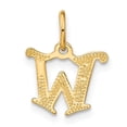 thumbnail image 3 of 14k Yellow GoldSmall Script Design Letter W Initial Charm Pendant, 3 of 4