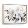 thumbnail image 2 of Designart "Monochrome Floral Zen III" Rhododendron Floater Framed Canvas Art Print, 2 of 5