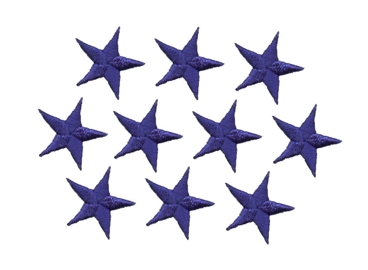 10 Pack Iron On Patches - Yellow Star Embroidered Appliques (4.5x4.5cm / 1.77x1.77 Inch) For Clothing, Bags, DIY Crafts