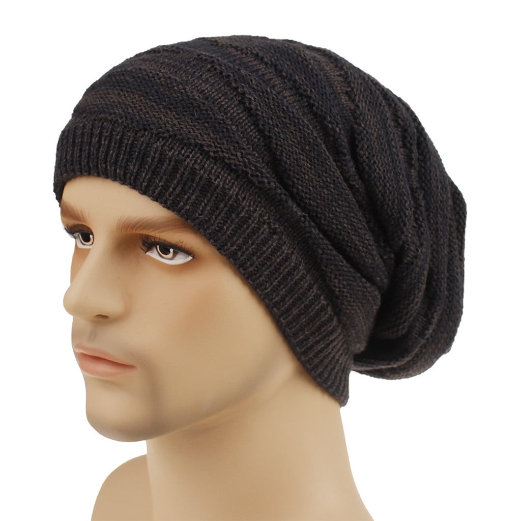Tanhomme Winter Hat for Satin Knit Slouchy Warm Cap Unisex Skiing Plush Fashion Keep Warm Winter Hats Knitted Cotton Hat Winter Hats for Women Men Silk Soft Slouchy Warm Hat