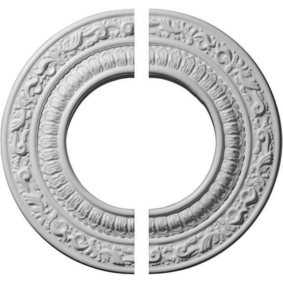 8 1/8"OD x 4 1/8"ID x 1/2"P Andrea Ceiling Medallion, Two Piece (Fits Canopies up to 4 1/8")