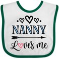 thumbnail image 3 of Inktastic Nanny Loves Me Grandchild Girls Baby Bib, 3 of 4