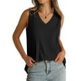 thumbnail image 3 of SLADYGLO Women's Heather Sleeveless V-Neck Top with Shoulder Detail, 3 of 5
