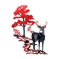 thumbnail image 1 of Arte de pared de metal con bosque, hierro, decoración rústica de pared, árbol de bosque cortado hueco, rojo, 1 of 8