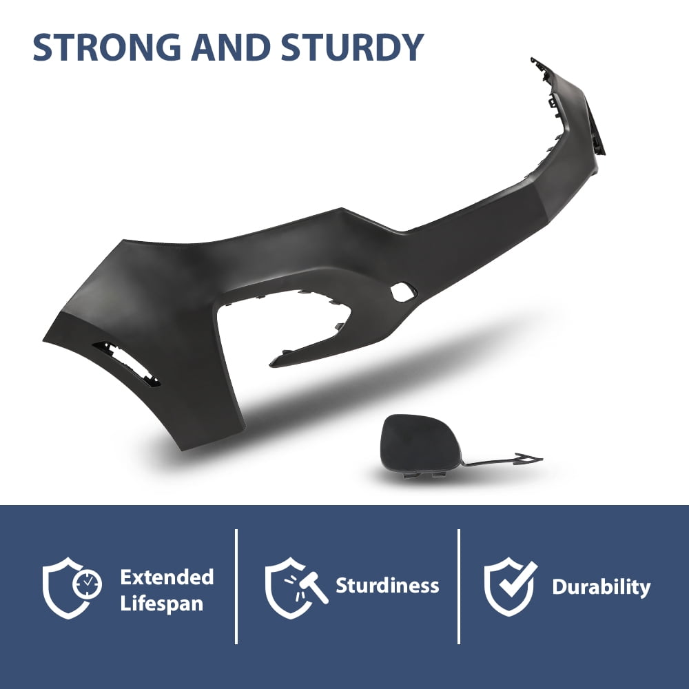 Primed Front Bumper Cover Black Fit For 2022-2023 Chevy Chevrolet Equinox W/o Sensors 84911082