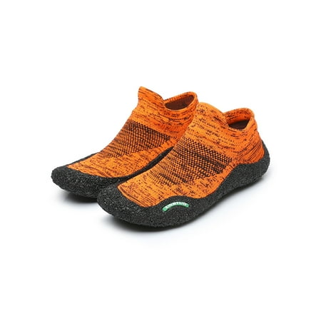 

Fangasis Women Non-slip Sneakers Soft-soled Breathable Sport Shoe Jogging Shock Absorption Mid Top Water Socks Orange 4.5-5