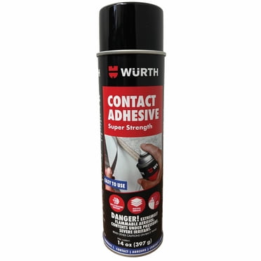 Würth  Super Strength Spray Adhesive, Multi-Surface, 14oz, Clear, Fast-Tack, Contact Glue