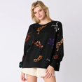 thumbnail image 2 of Sudadera con capucha y parches de purpurina, camiseta vintage Harajuku, ropa de calle ajustada de manga larga, ropa de mujer, camiseta de Halloween, otoño e invierno, 2 of 5