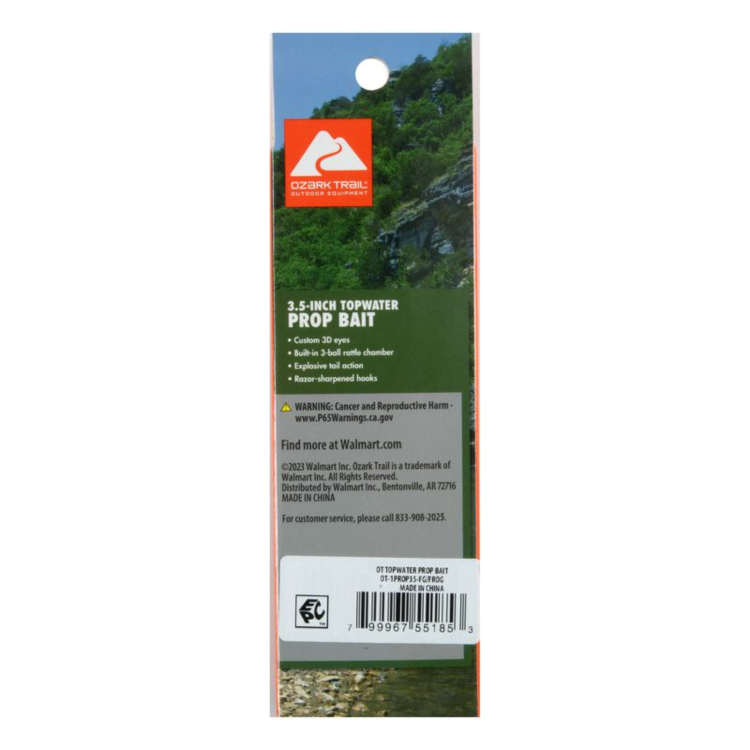 Señuelo de superficie Ozark Trail de 3.5 pulgadas para pesca, rana 6