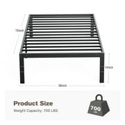 edx Heavy Duty Metal Twin Bed Frame with Under Bed Storage - 14 Inches High, Sturdy Steel Slat Support, No Box Spring Required, Platform Bed Frame