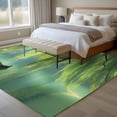thumbnail image 4 of Non-Slip Rug Pad Rugs Pastoral Green Leaves Lake Boat Tree Rectangle Area Rugs 5x7Ft Soft Carpet Pads for Living Room Kids Room, Natural Scenery, 4 of 9