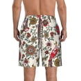thumbnail image 3 of Kll Dark Enchanted Flowers And Birds Men'S Casual Summer Beach Shorts Hawaiian Shorts With Pockets-Large, 3 of 9