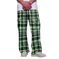 thumbnail image 2 of GrmtClth Mens Plaid Cargo Sweatpants Elastic Drawstring Waist Baggy Wide Leg Multi Pocket Casual Trousers Light Green L, 2 of 5