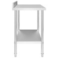 thumbnail image 3 of vidaXL Kitchen Work Table with Backsplash 100x60x93 cm Stainless Steel, 3 of 5