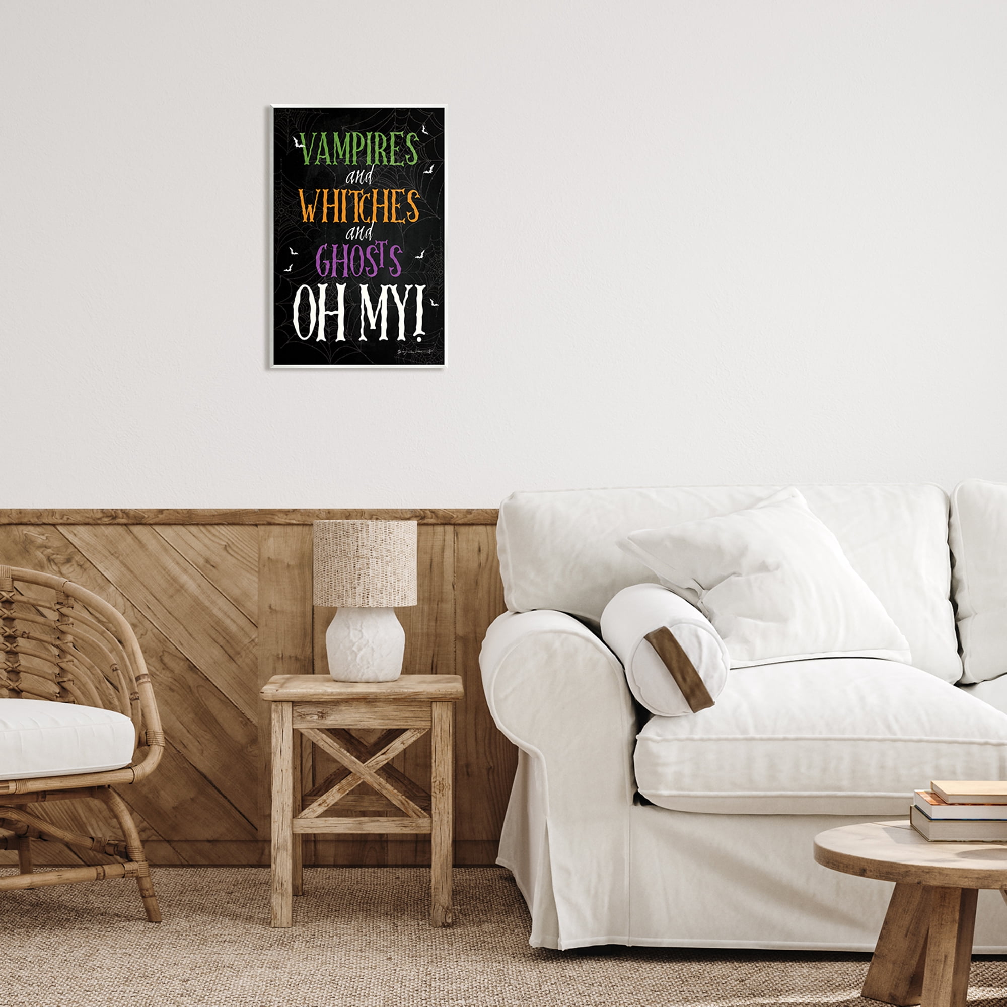 Stupell Industries Vampires Witches Ghosts Phrase Holiday Painting Unframed Art Print Wall Art