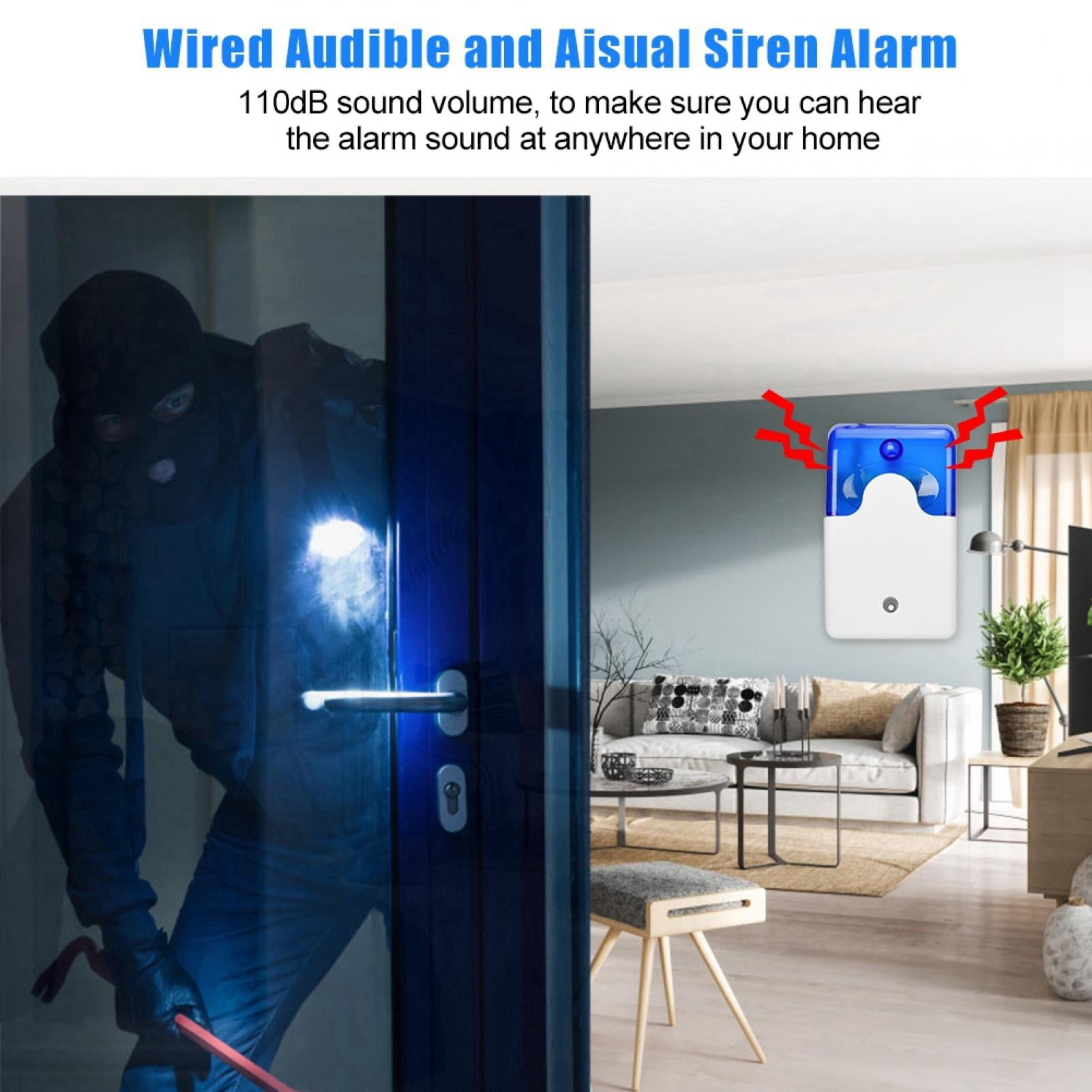Ymiko Audible And Aisual Alarm Home Security Alarm System Siren Sound Roads For Gates