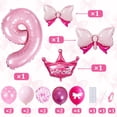 thumbnail image 3 of Set de globos FJZEPIN número 9 rosa de princesa de 32", 3 of 7