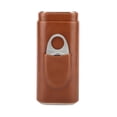thumbnail image 3 of 3 Finger Leather Cigar Case, Cedar Wood Lined Cigar Humidor with Silver Stainless Steel Cigar Scissors, 3 of 9