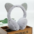 thumbnail image 4 of Girls Boys Earmuffs Fluffy Warm Plush Ear Warmer Cute Cartoon Ear Muffs Protector for Winter Outdoor Kids Gifts,Gray, 4 of 5