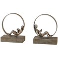 thumbnail image 1 of Uttermost Lounging Reader Ensemble de Serre-Livres 2 Pcs en Feuille d'Argent Antique, 1 of 5