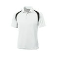 thumbnail image 5 of Sport-Tek T476 Mens Dry Zone Colorblock Raglan Polo T-Shirt, White & Black - Small, 5 of 6