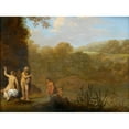 thumbnail image 2 of Cornelis Van Poelenburch 18x14 Black Ornate Wood Framed Double Matted Museum Art Print Titled - Bathing Girls (After C. 1646), 2 of 5