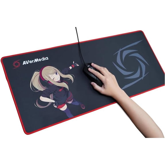 AVerMedia ELENA Mouse Pad | Anti-slip Rubber Base | Ultra Smooth Surface (Black)