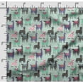 thumbnail image 2 of Soimoi Llama Alpaca Printed, Poly Canvas Fabric, Decor Sewing Fabric by The Yard 56 Inch Wide,Decorative Fabric for Curtains Tote Bags, Green & Purple, 2 of 5