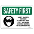 thumbnail image 1 of SignMission OS-SF-A-1218-L-10927 Premier Signe de Sécurité de 12 x 18 Po - Lunettes de Sécurité Requises au-Delà avec Symbole, 1 of 1
