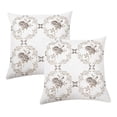thumbnail image 3 of Home Soft Things Embroidery Canvas Throw Pillow Cover Pillow Case 2 Piece Set - Rose - Taupe - 26" x 26" EURO, 3 of 7