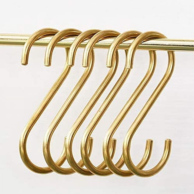 Juego de 6 ganchos dorados para colgar, gancho dorado para ollas, sartenes, tazas de café para cocina, baño, dormitorio JM JM
