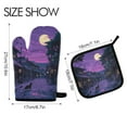 thumbnail image 2 of Yayeee Oven Mitts and Pot Holder Set of 2 Heat Resistant Kitchen Gloves Baking Hot Pad, Purple Street, 2 of 5