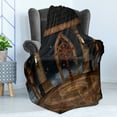 thumbnail image 4 of Medieval Soft Flannel Fleece Throw Blanket, Gothic Building in the Sky Large Terrace Fantasy Architectural Image Print, Cozy Plush for Indoor and Outdoor Use, 60" x 80", Dark Grey Brown, by Ambesonne, 4 of 5