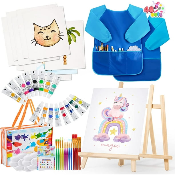 48 PCS Art Painting Supplies for Toddlers and Kids with 12 Paint