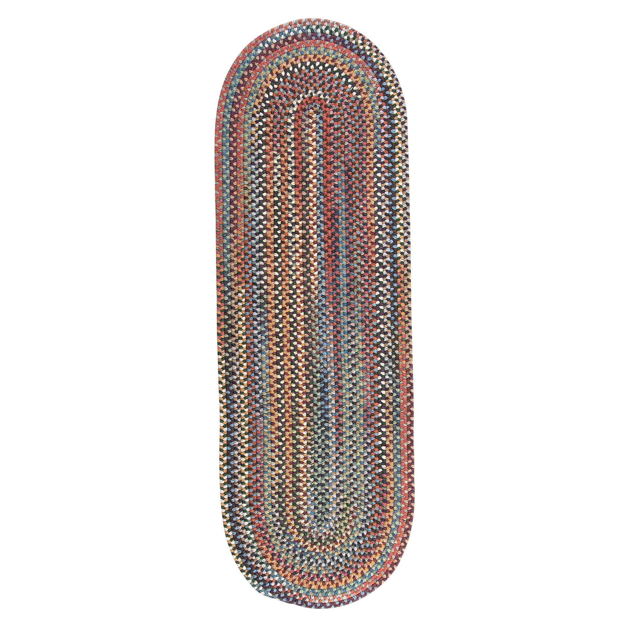 2.5' x 9' Oval Handmade Braided Runner Rug