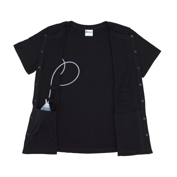RENOVA MEDICAL WEAR Mastectomy Recovery Shirt (Black, Large)