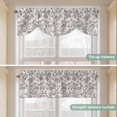 thumbnail image 4 of Farmhouse Grey Tie Up Valance Curtains for Windows, Kitchen Curtains Window Shades, Vintage Flower Leaf Botanical Plant Light Filtering Roman Curtain Valances for Bedroom/Bathroom/Cafe 42"x12", 4 of 9