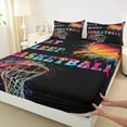 thumbnail image 3 of Manfei Get Sleep Basketball Bed Sheets,Multicolor Splashing Ink King Sheets,Teens Ball Games Sheet Set,Ultra Soft Home Decor,4pcs, 3 of 7
