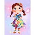 thumbnail image 4 of WIBACKER Girls Pajamas Set for Kids 3D Floral Girl Printed Sleepwear 3-8 Years 2 PCS Short Sleeve Top and Shorts Toddler Girls Pjs, 4 of 6