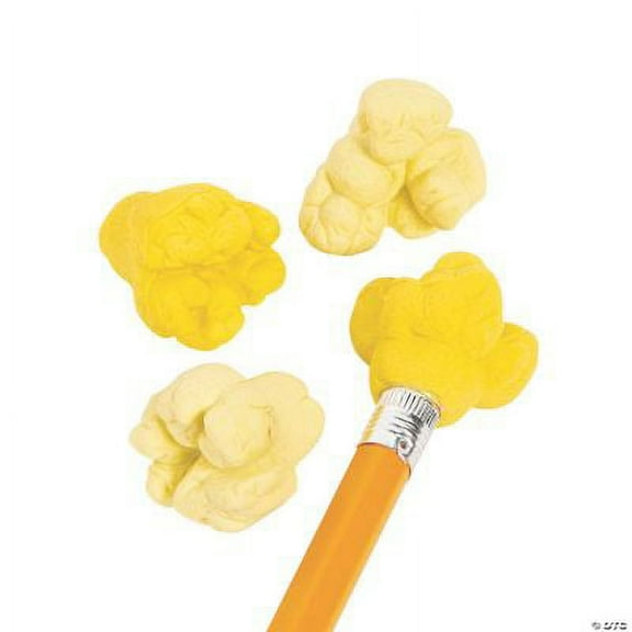 Mini Popcorn Eraser Pencil Toppers, Birthday, Stationery, 24 Pieces
