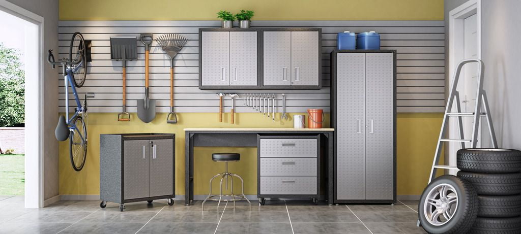 Manhattan Comfort Modern Fortress 6- Piece Garage Set With Grey Finish 6-GGGG