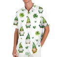 thumbnail image 2 of Domuza St Patricks Day Shirt for Men Casual Irish Green Shamrock Graphics Tshirts Beach Vacation Short Sleeve Button Down Lapel Blouse White M, 2 of 4
